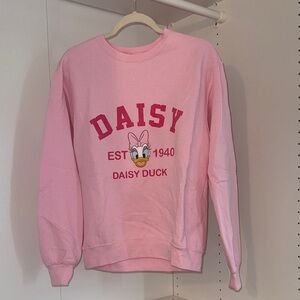 Gildan Pink Daisy Duck Crew Neck Sweater